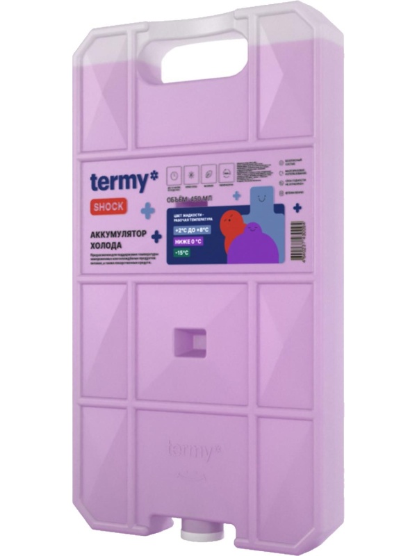 Аккумулятор холода 600мл Гелевый  0С Фиолет_ Пробка ТермиШок