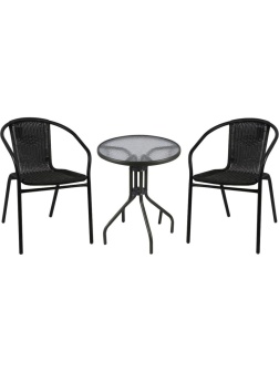 Набор мебели BN_UH_Комус Мебель Patio Стол +2 стул черный