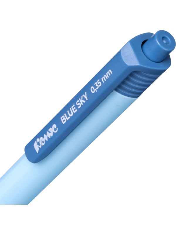 Ручка шариковая автомат. Комус Blue Sky, д.ш. 0,5 мм, гол.корп, манж, синяя