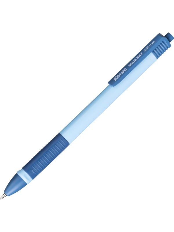 Ручка шариковая автомат. Комус Blue Sky, д.ш. 0,5 мм, гол.корп, манж, синяя
