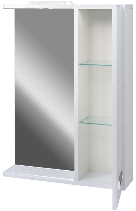 Зеркало TZ_Вега 60 со шкафом, с подсветкой, правая, белое