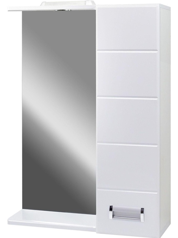 Зеркало TZ_Вега 60 со шкафом, с подсветкой, правая, белое