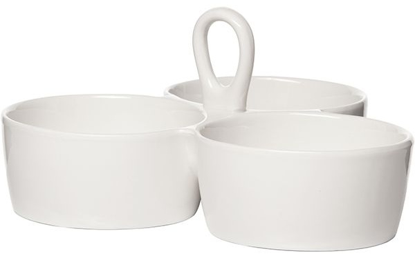 Менажница «Кунстверк» 3 секции;фарфор;D=10,H=11см;белый