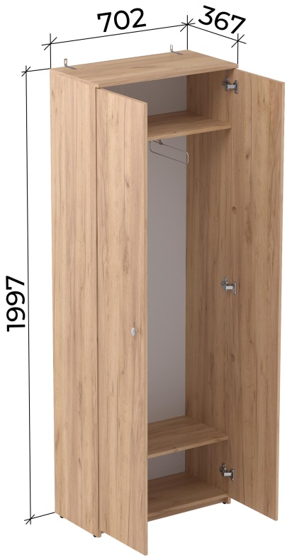 Шкаф Easy LT Оптима для одежды 702х367 Дуб крафт золотой В1997