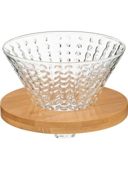 Пуровер из стекла и бамбука (диаметр 12 см)