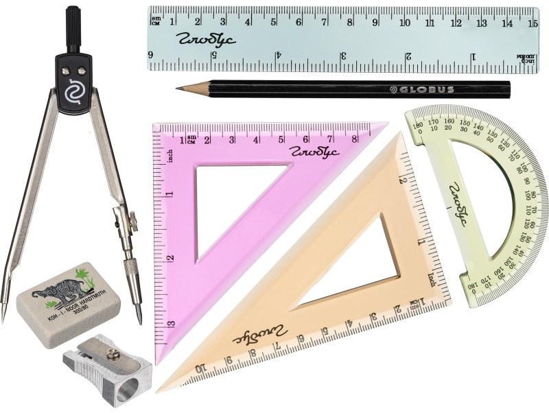 Набор чертежный геометрический 8-и предметов, блистер, НГ8-01
