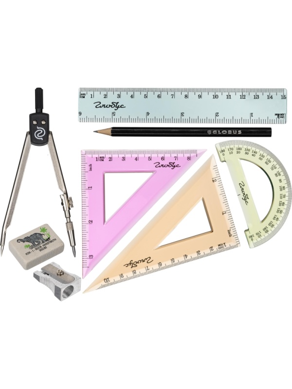 Набор чертежный геометрический 8-и предметов, блистер, НГ8-01