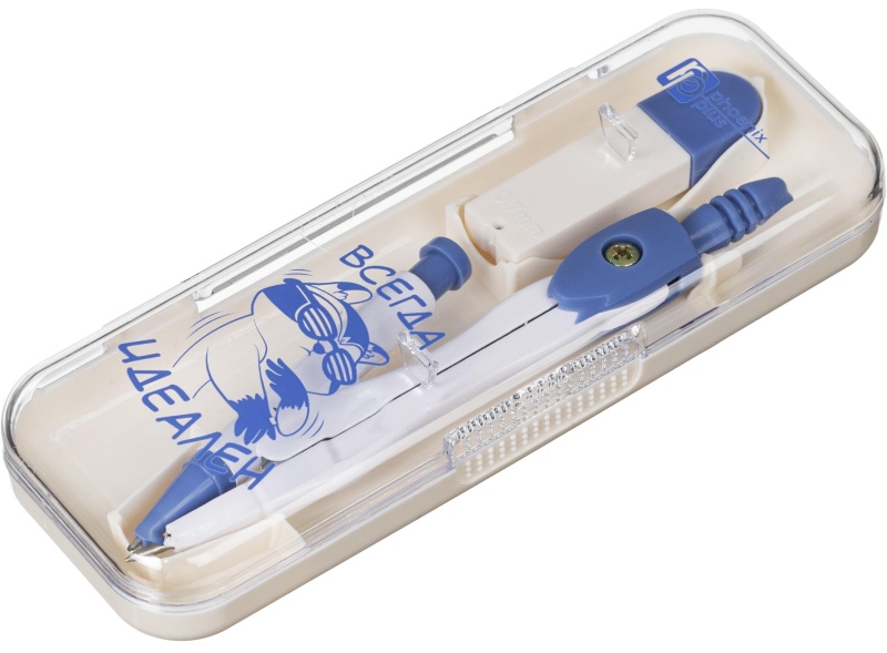 Циркуль БЕЗУПРЕЧНЫЙ ЕНОТ компл:смен гриф(15шт)циркуль из чёрн метал 69120