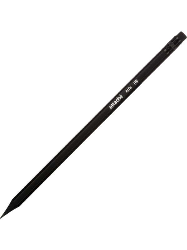 Карандаш чернографитный Attache Alfa HB заточ.,с ласт. 12шт/уп