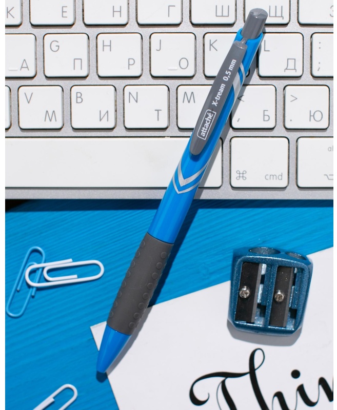 Ручка шариковая автомат. Attache Xtream син корпс,цв черн-син 12шт/уп