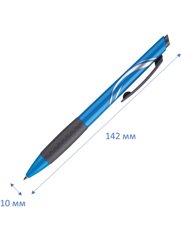 Ручка шариковая автомат. Attache Xtream син корпс,цв черн-син 12шт/уп