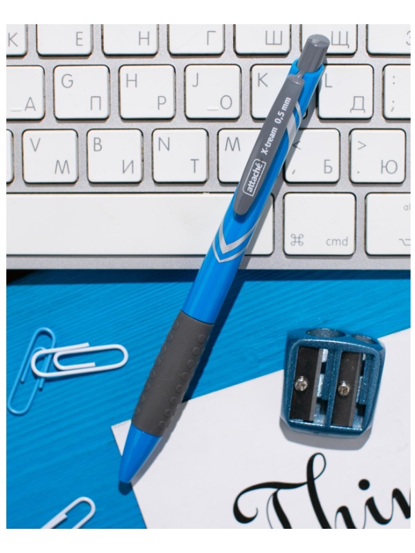 Ручка шариковая автомат. Attache Xtream син корпс,цв черн-син 12шт/уп