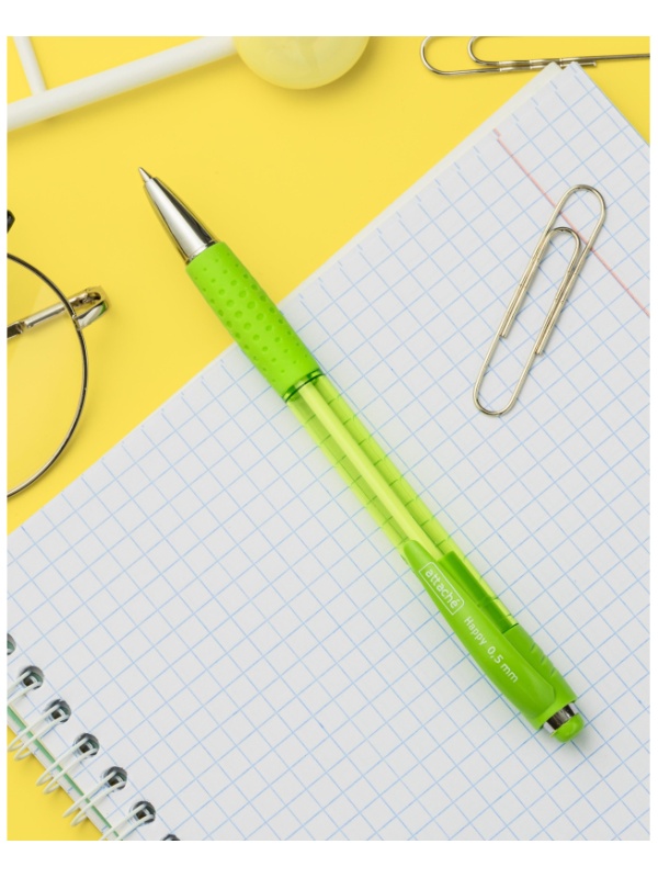 Ручка шариковая автомат. Attache Happy зелен корп,синяя, масл 12шт/уп