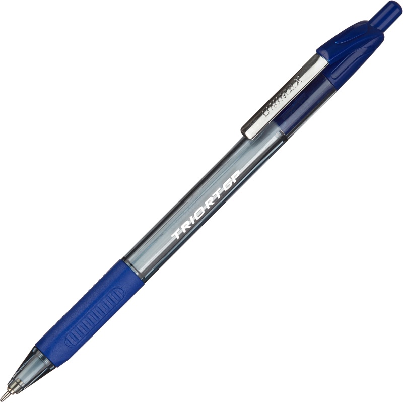 Ручка шариковая автомат. Unimax Glide Trio Steel 0,7мм,син,мас,5шт/уп