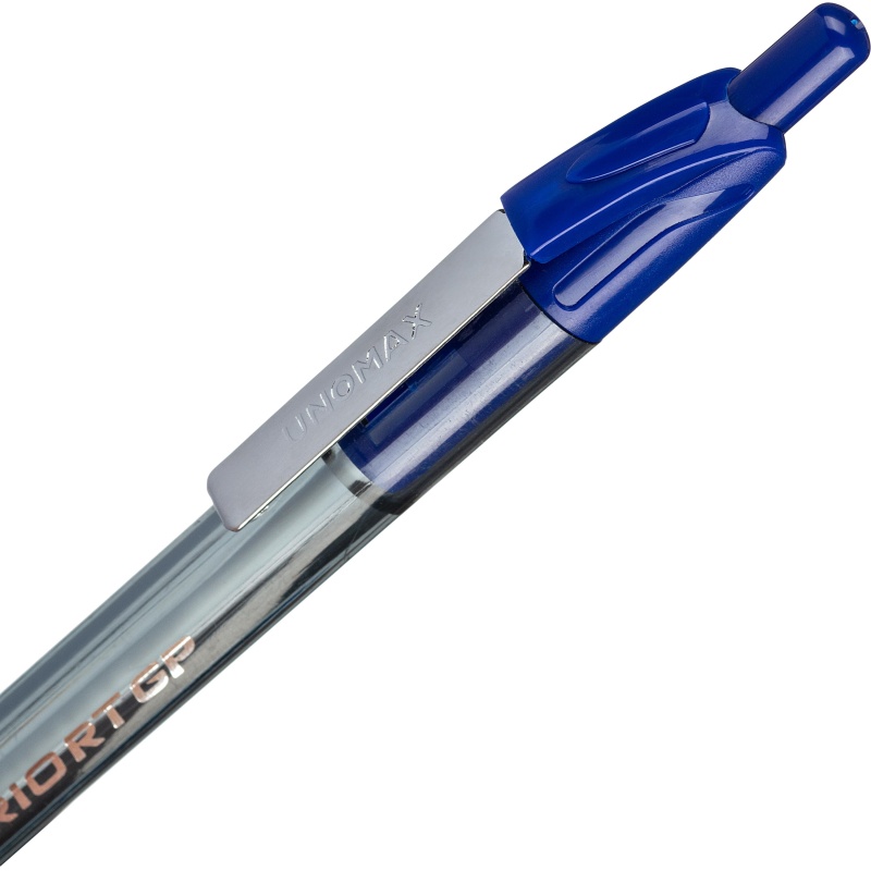 Ручка шариковая автомат. Unimax Glide Trio Steel 0,7мм,син,мас,5шт/уп