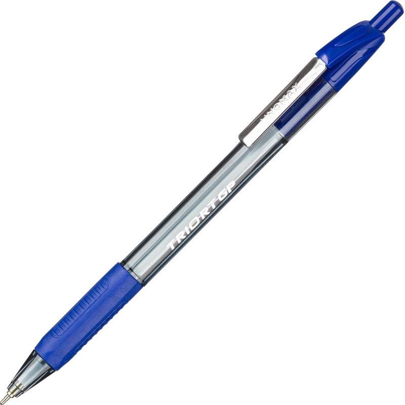 Ручка шариковая автомат. Unimax Glide Trio Steel 0,7мм,син,мас,5шт/уп