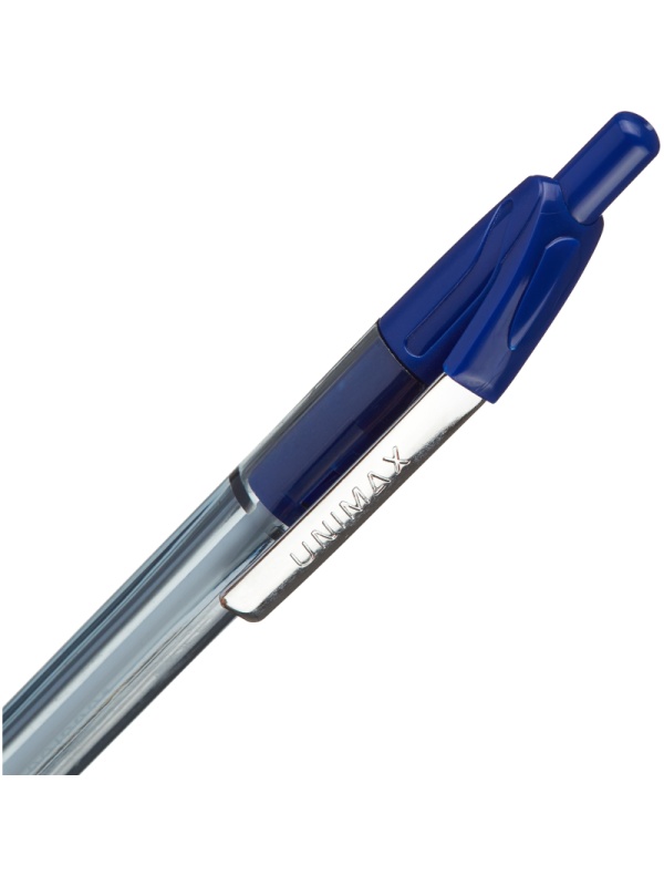 Ручка шариковая автомат. Unimax Glide Trio Steel 0,7мм,син,мас,5шт/уп