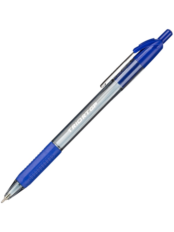 Ручка шариковая автомат. Unimax Glide Trio Steel 0,7мм,син,мас,5шт/уп