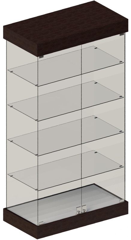 Витрина для торгового зала MDM_ B-2 Дуб венге/зад.стен.стекл венге