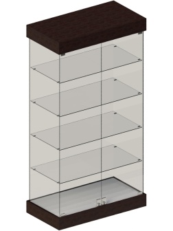 Витрина для торгового зала MDM_ B-2 Дуб венге/зад.стен.стекл венге