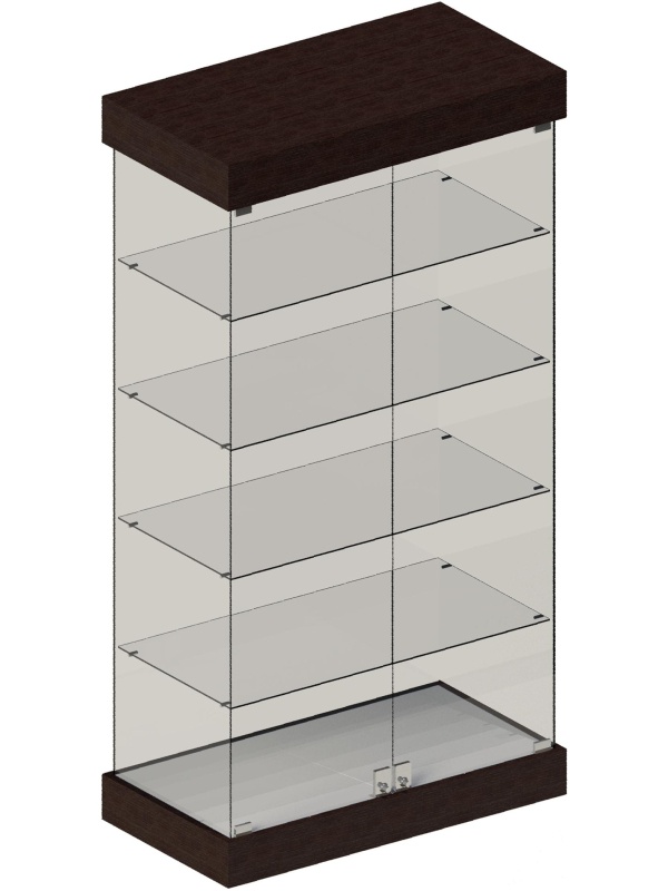 Витрина для торгового зала MDM_ B-2 Дуб венге/зад.стен.стекл венге