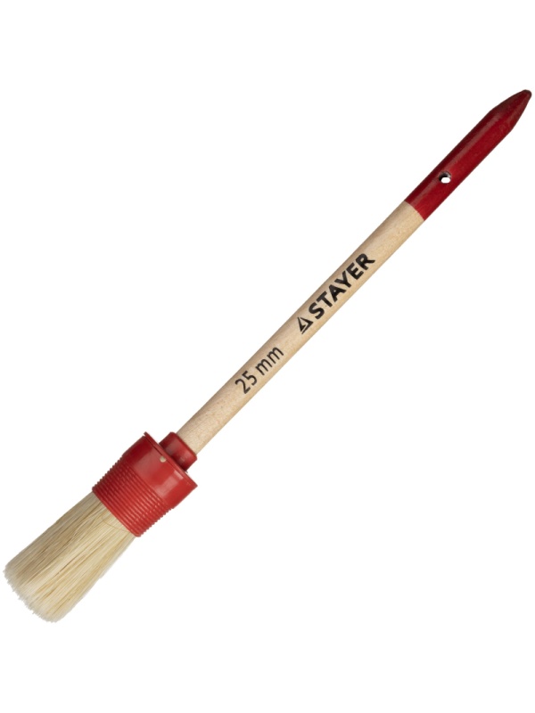 Кисть круглая STAYER MASTER, светлая натурал. щетина, №4 x 25мм0141-25
