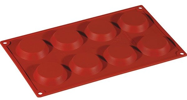 Форма кондитерская «Круг» тарталетки [8 ячеек];силикон;D=60,H=17,L=295,B=175мм;кирпичн.
