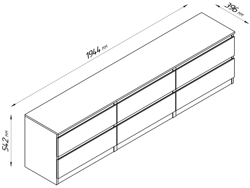 Тумба ШС_Кастор 6 ящиков дуб сонома