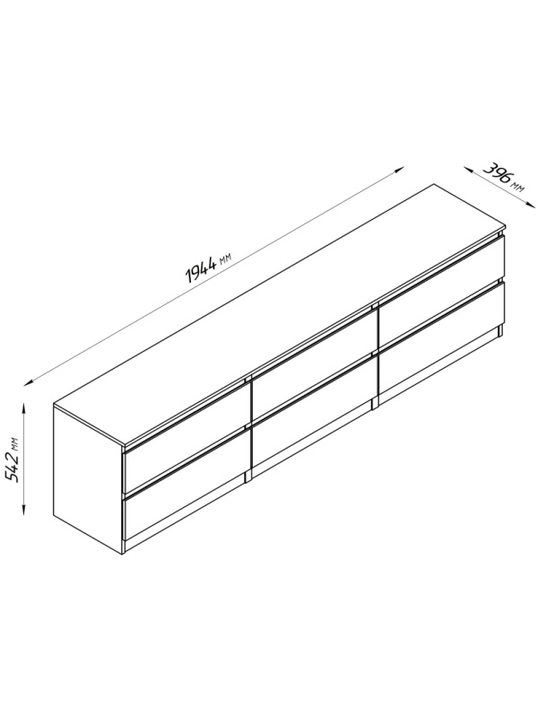 Тумба ШС_Кастор 6 ящиков дуб сонома