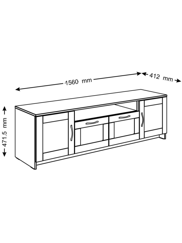 Тумба ШС_Сириус 2 двери и 2 ящика 156х47 дуб сонома