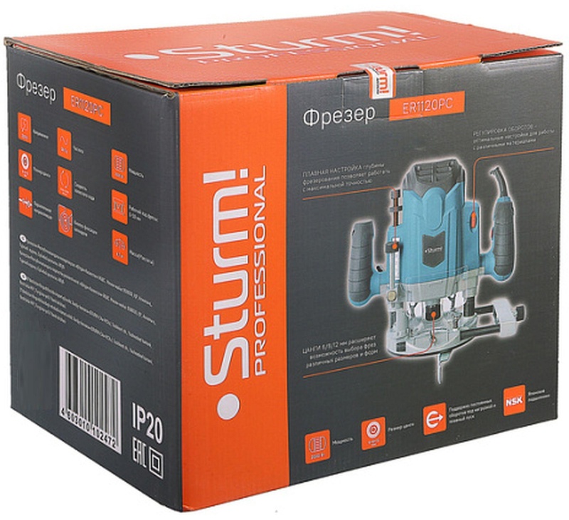 Фрезер Sturm! ПРОФИ, 2000Вт, цанга 6-8-12мм, 12000-23000об/мин ER1120PC
