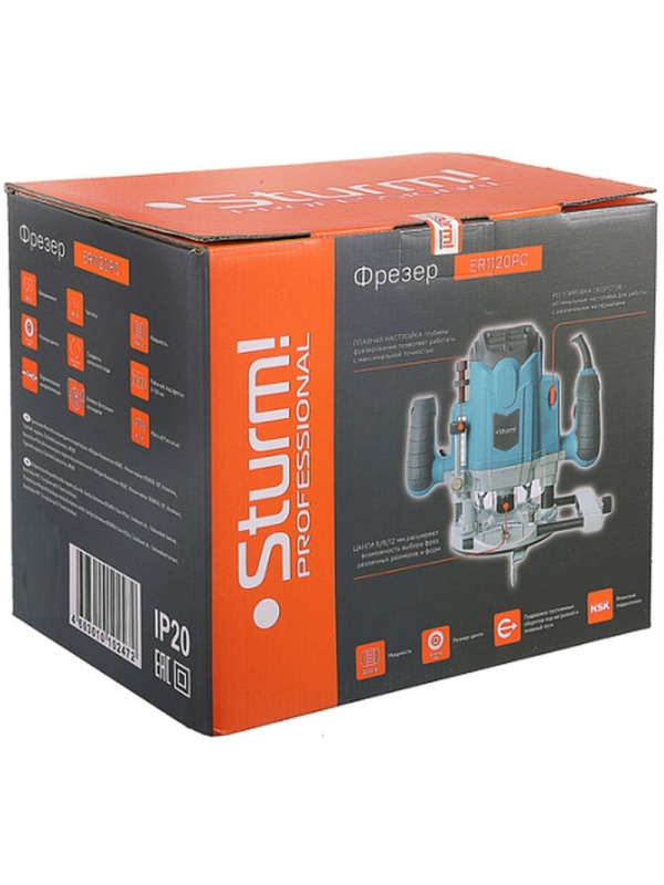 Фрезер Sturm! ПРОФИ, 2000Вт, цанга 6-8-12мм, 12000-23000об/мин ER1120PC