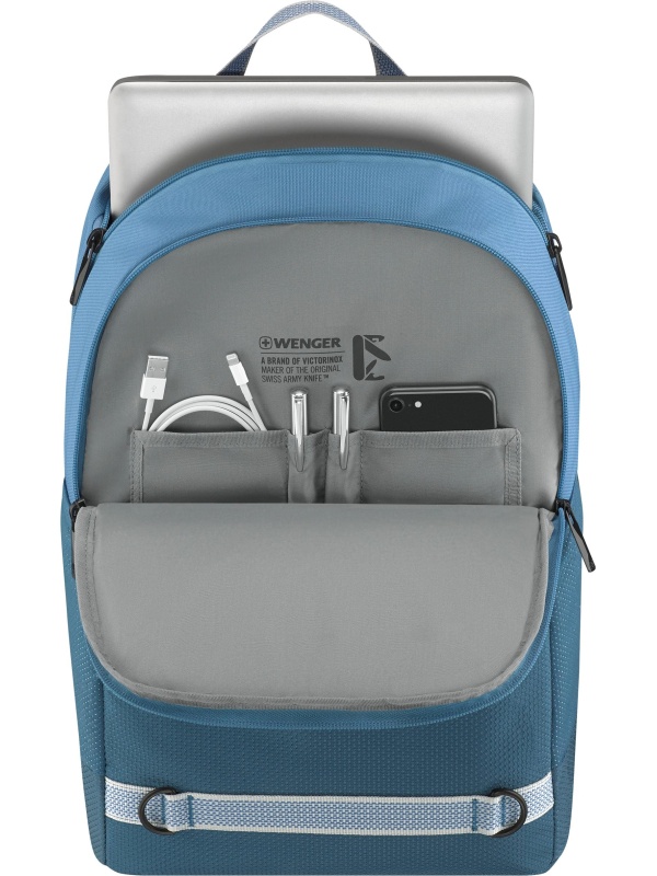 Рюкзак WENGER Tyon 15.6,голуб,перераб ПЭТ/Полиэст, 32х18х48см,23л., 653183