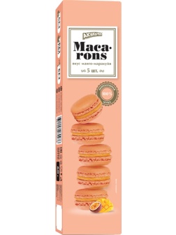 Пирожное миндальное  Макарон Акульчев  со вкусом манго-маракуйи 60г