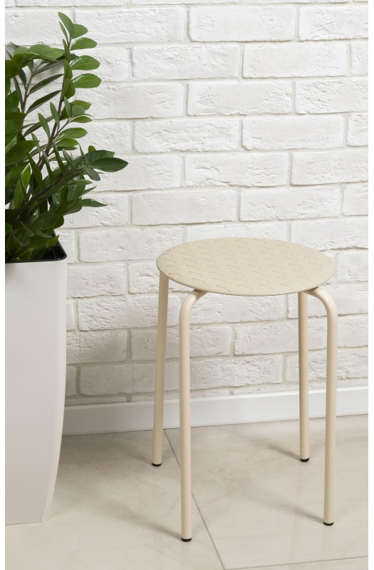 Табурет XPP_Береста с круглым сиденьем h45 бежевый