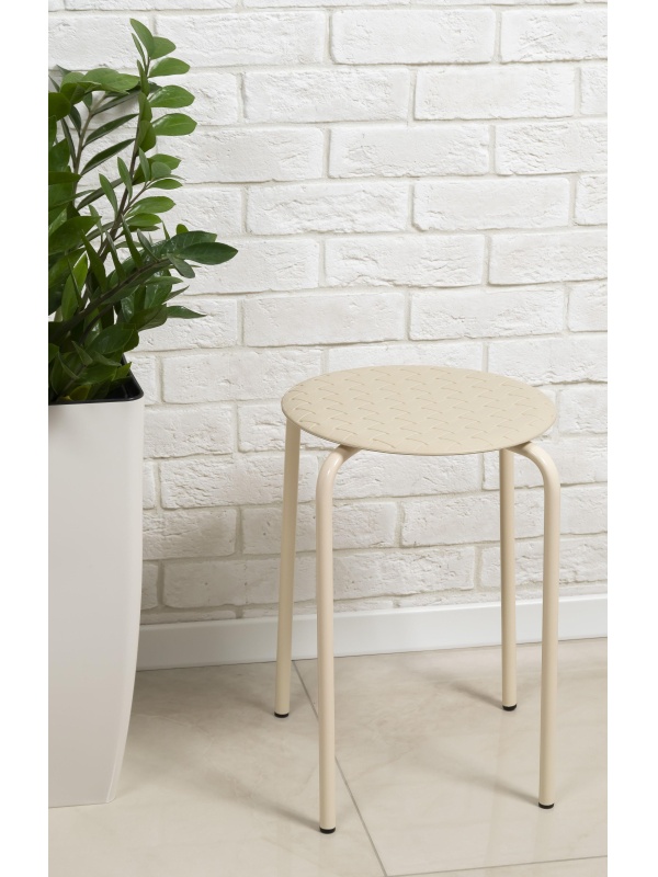 Табурет XPP_Береста с круглым сиденьем h45 бежевый