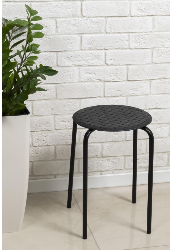 Табурет XPP_Береста с круглым сиденьем h45 черный