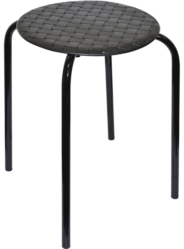 Табурет XPP_Береста с круглым сиденьем h45 черный