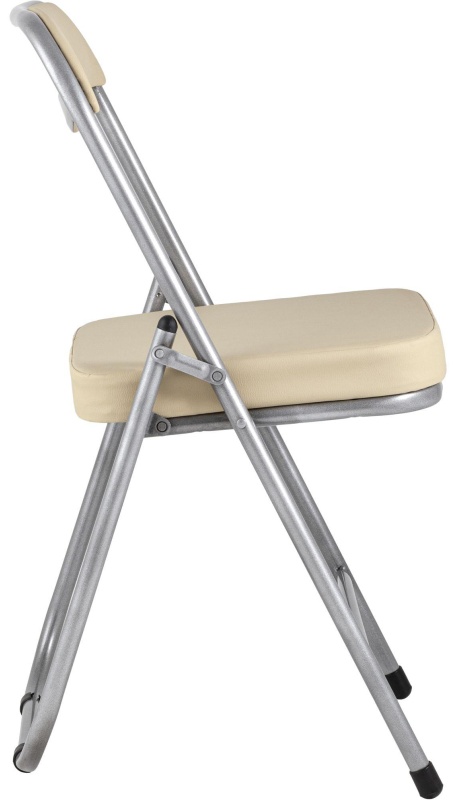 Стул для столовых SG_Стул складной ДЖОН,каркас металлик,экокожа кремовая