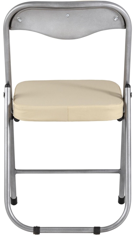 Стул для столовых SG_Стул складной ДЖОН,каркас металлик,экокожа кремовая