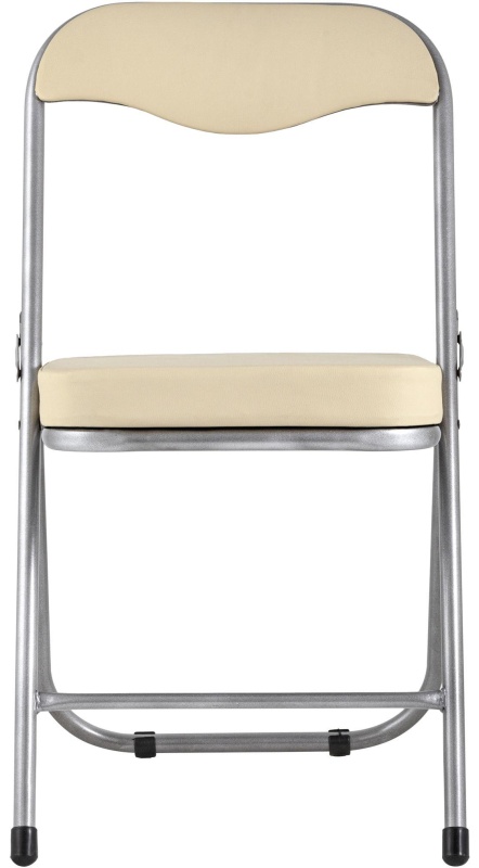 Стул для столовых SG_Стул складной ДЖОН,каркас металлик,экокожа кремовая