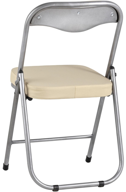 Стул для столовых SG_Стул складной ДЖОН,каркас металлик,экокожа кремовая