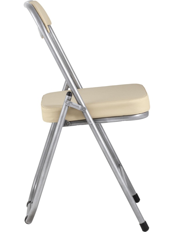 Стул для столовых SG_Стул складной ДЖОН,каркас металлик,экокожа кремовая