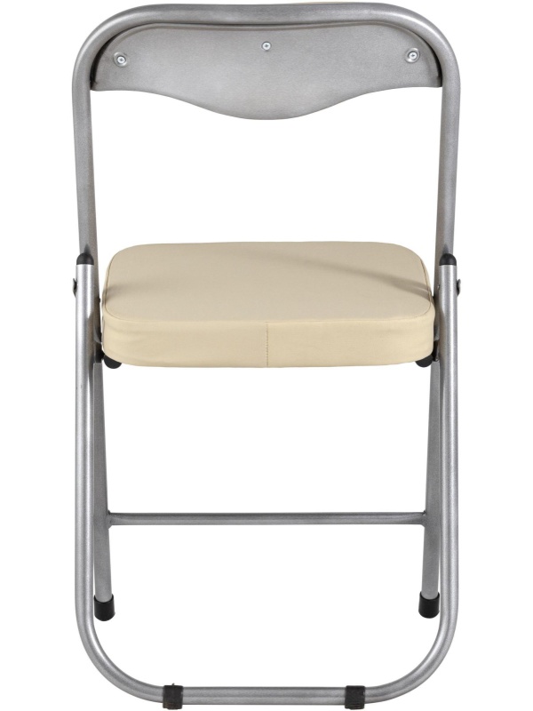 Стул для столовых SG_Стул складной ДЖОН,каркас металлик,экокожа кремовая