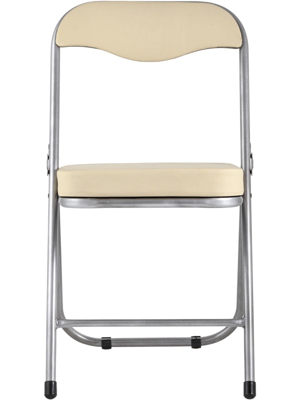 Стул для столовых SG_Стул складной ДЖОН,каркас металлик,экокожа кремовая