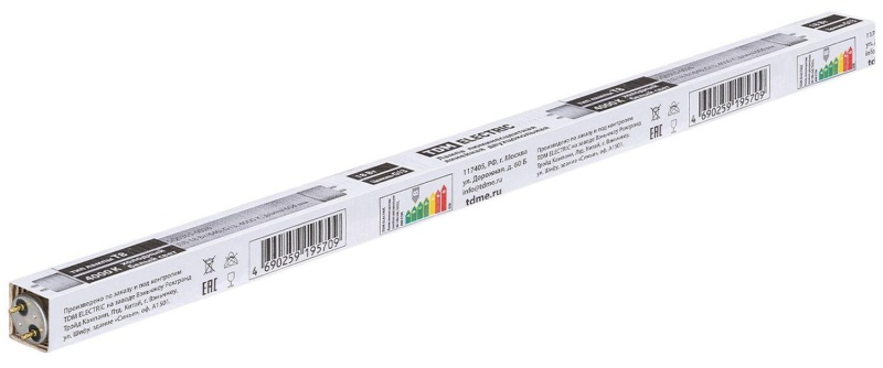 Лампа люминесцентная линейная двухцокольная ЛЛ-18Вт/640, T8/G13, 4000 К TDM