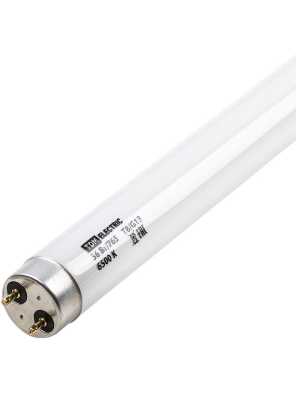 Лампа люминесцентная линейная двухцокольная ЛЛ-36Вт/765, T8/G13, 6500 К TDM