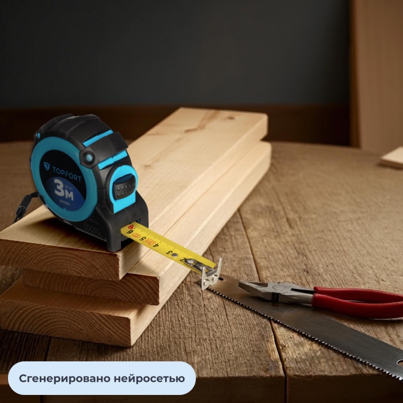 Рулетка 3мх16 мм с автостопом  TOPFORT Extra