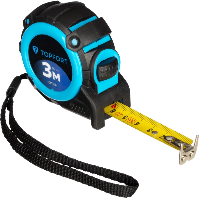 Рулетка 3мх16 мм с автостопом  TOPFORT Extra