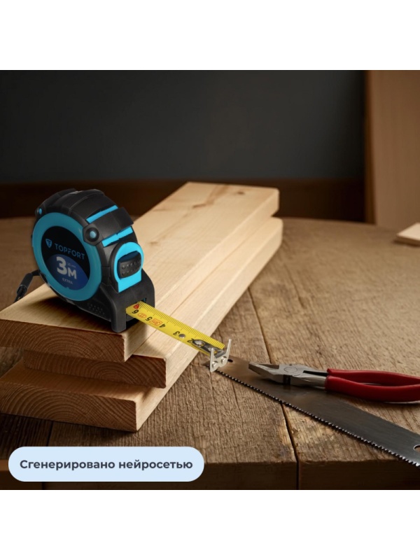 Рулетка 3мх16 мм с автостопом  TOPFORT Extra
